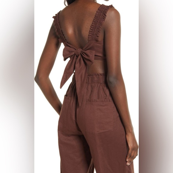 Charlie Holiday “Diana” Linen & Cotton Bra Top in Chocolate, size 4, NWT - Picture 2 of 10